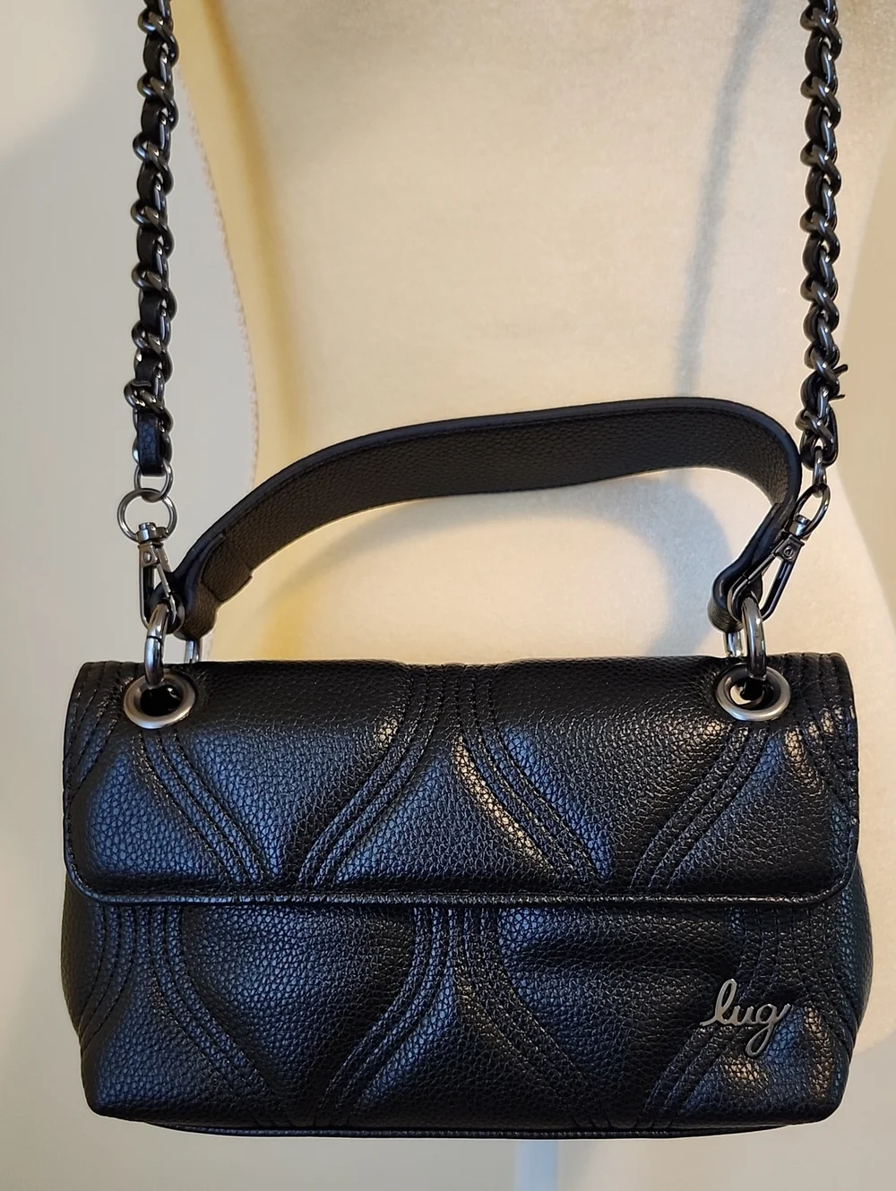 Lug Cadence Black Small Quilted Crossbody